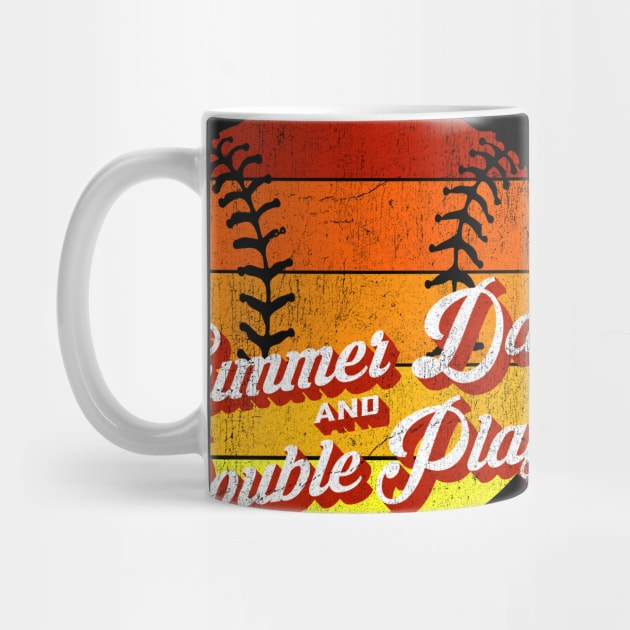 70s Style Retro Baseball Summer Days and Double Plays design graphic by Vector Deluxe